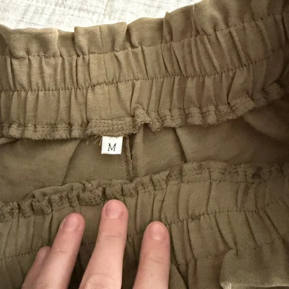 Olive Green Wide-Leg Women's Pants - Picture 4 of 5